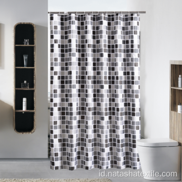 Tirai shower mosaik poliester rumah